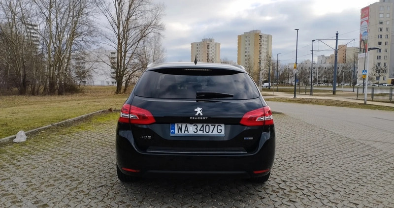 Peugeot 308 cena 46000 przebieg: 109781, rok produkcji 2016 z Warszawa małe 172